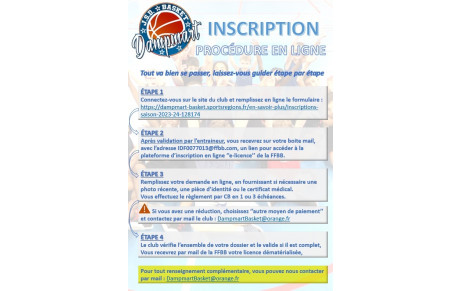 OUVERTURE DES INSCRIPTIONS EN LIGNE